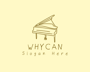 Jazz - Grand Piano Drawing logo design