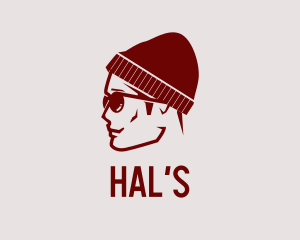 Man - Hipster Guy Shades logo design