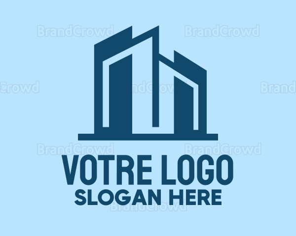 Geometric Blue City Logo