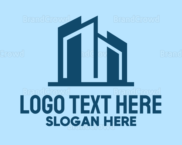 Geometric Blue City Logo