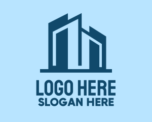 Geometric Blue City  Logo