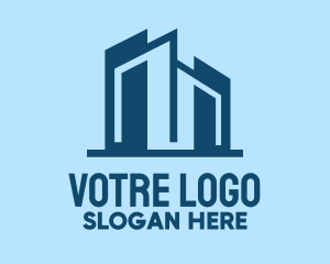 Tower - Geometric Blue City logo design