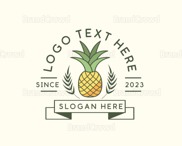 Pineapple Fruit Produce Logo