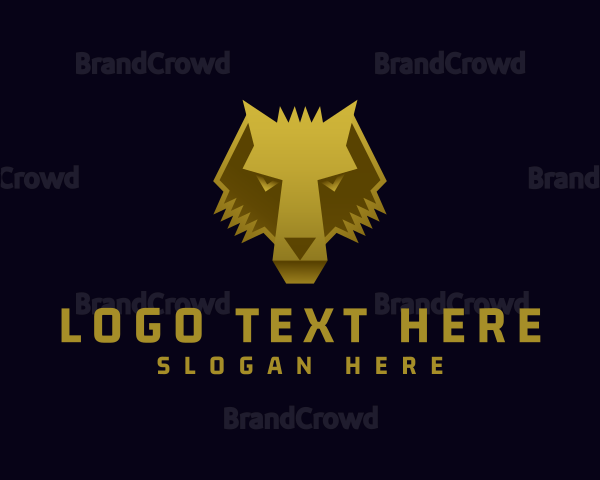 Gold Wild Wolf Logo