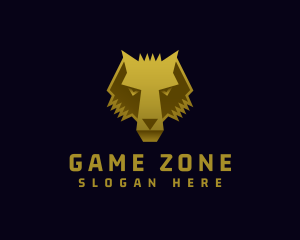 Gold Wild Wolf logo design