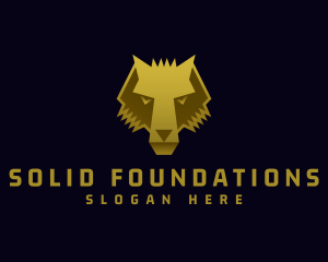 Hound - Gold Wild Wolf logo design