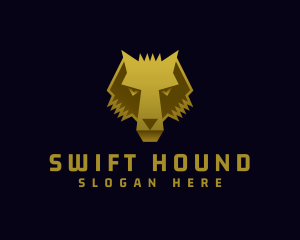 Gold Wild Wolf logo design