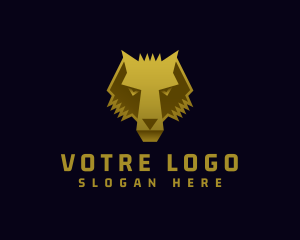 Gold Wild Wolf logo design