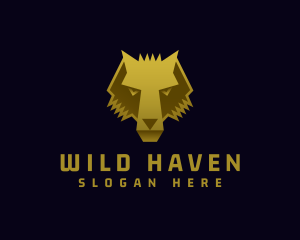 Gold Wild Wolf logo design