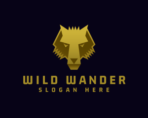 Gold Wild Wolf logo design