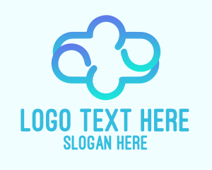 Stroke - Blue Gradient Cloud logo design