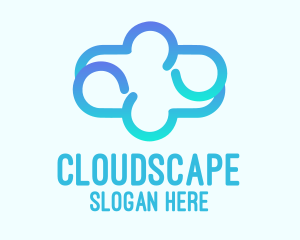 Blue Gradient Cloud logo design