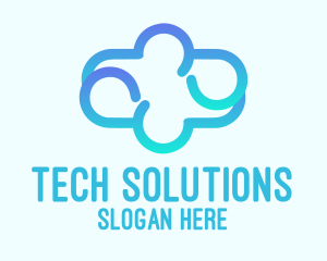 Technological - Blue Gradient Cloud logo design