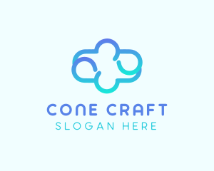 Blue Gradient Cloud logo design