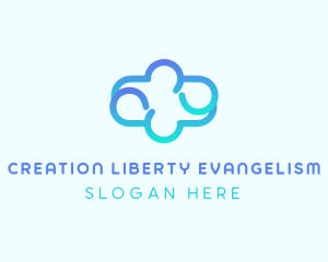 Blue Gradient Cloud logo design