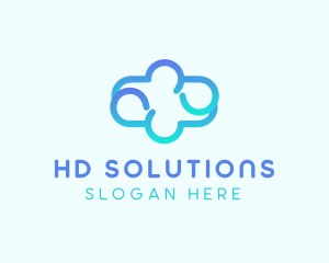 Blue Gradient Cloud logo design