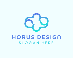 Blue Gradient Cloud logo design