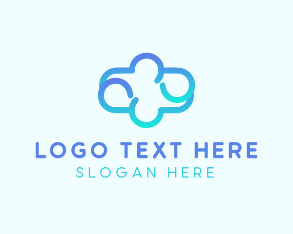 Blue - Blue Gradient Cloud logo design