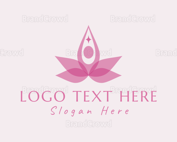 Abstract Woman Lotus Yoga Logo