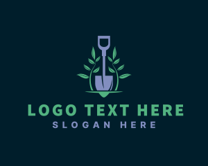 Plant - Landscaping Garden Vine Shovel logo design