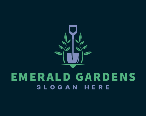 Landscaping Garden Vine Shovel logo design