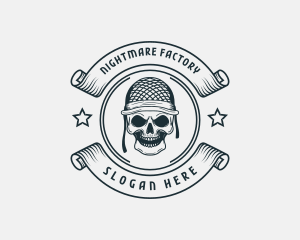 Scary Soldier Skull logo design