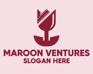 Maroon - Romantic Tulip Film logo design