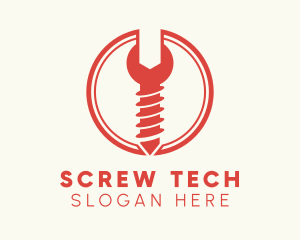 Wrench Screw Hardware logo design