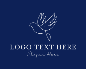 Peace - Elegant Flying Dove logo design