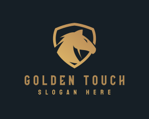 Gold Horse Shield logo design