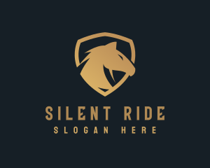 Gold Horse Shield logo design