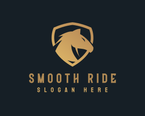 Gold Horse Shield logo design