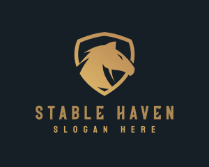 Gold Horse Shield logo design