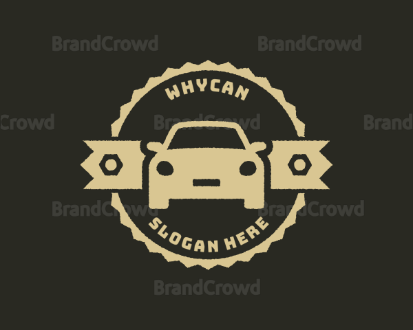 Rustic Car Mechanic Badge Logo