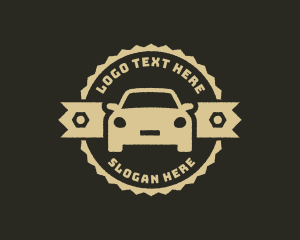 Car Repair - Rustic Car Mechanic Badge logo design