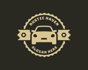 Rustic Car Mechanic Badge logo design