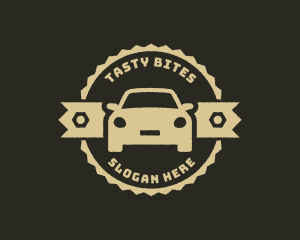 Car Leasing - Rustic Car Mechanic Badge logo design