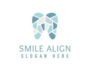 Orthodontics - Blue Tooth Mosaic logo design