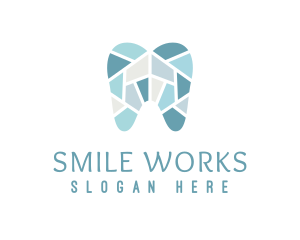 Teeth - Blue Tooth Mosaic logo design