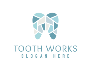 Tooth - Blue Tooth Mosaic logo design
