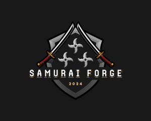 Katana - Samurai Shuriken Weapon logo design