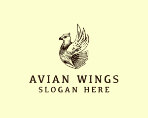 Falcon Bird Flying logo design