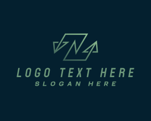 Lettermark - Modern Tech Arrow Letter N logo design