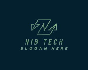 Modern Tech Arrow Letter N  logo design