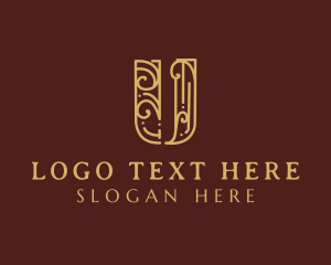Swirl - Elegant Decorative Swirl Letter U logo design