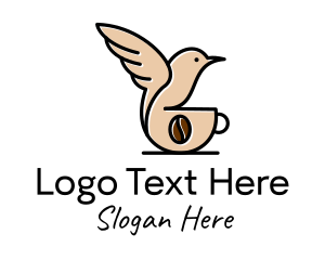 Organic Coffee - Hummingbird Coffee Bean logo design