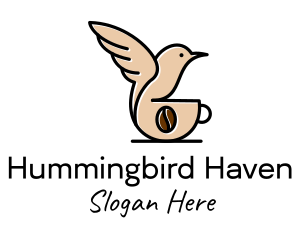 Hummingbird Coffee Bean  logo design