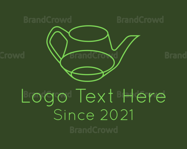 Minimalistic Green Teapot Logo