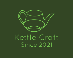 Kettle - Minimalistic Green Teapot logo design