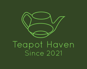 Teapot - Minimalistic Green Teapot logo design